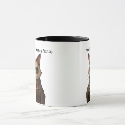 Grappige Grumpy Cat in een jurk en koffie Mok (Midden)