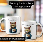 Grappige Grumpy Cat in een Robe en Koffie Cat Koffiemok