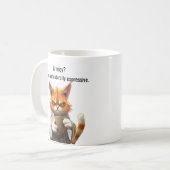 Grappige Grumpy Cat in een Robe en Koffie Sinaasap Koffiemok (Voorkant links)
