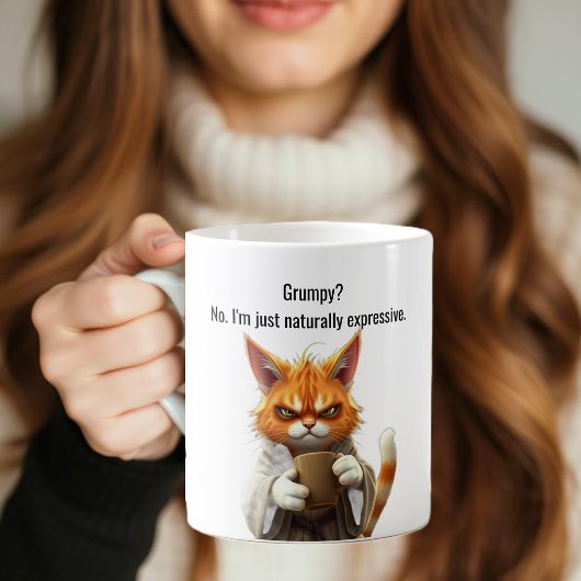 Grappige Grumpy Cat in een Robe en Koffie Sinaasap Koffiemok