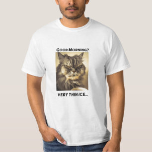 Grappige Grumpy Cat Morning Coffee Meme Art T-shirt