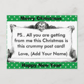 Grappige Grumpy Christmas Post Kaart (Voorkant)