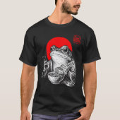 Grappige Grumpy Frog Eet Ramen En Scroll Telefoon T-shirt (Voorkant)