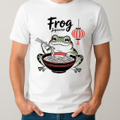Grappige Grumpy Frog Eet Ramen En Scroll Telefoon  T-shirt
