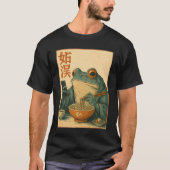 Grappige Grumpy Frog Eet Ramen En Scroll Telefoon  T-shirt (Voorkant)