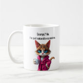 Grappige Grumpy kat in een Robe en Koffie Calico C Koffiemok (Links)