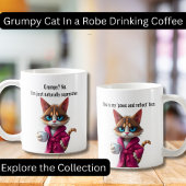 Grappige Grumpy kat in een Robe en Koffie Calico C Koffiemok