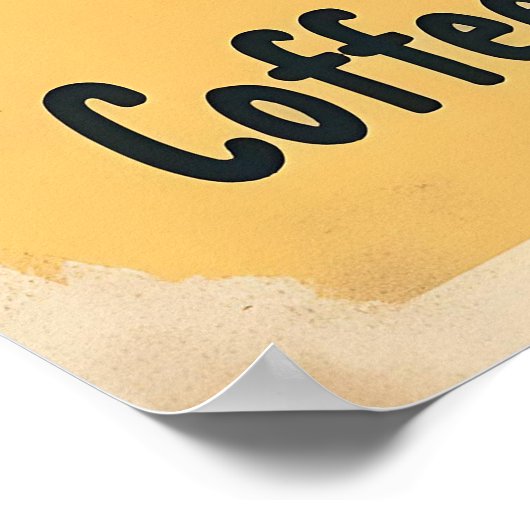 Grappige Grumpy Kat Koffie Kunst Poster (Hoek)