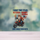 Grappige Grumpy Old Man Veteran Motorcycle Acryl Bord (Neutraal)