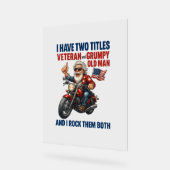 Grappige Grumpy Old Man Veteran Motorcycle Acryl Bord (Hoek)
