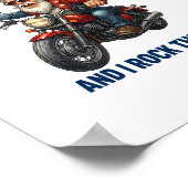 Grappige Grumpy Old Man Veteran Motorcycle Poster (Hoek)