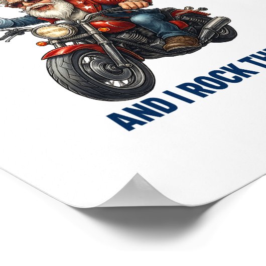 Grappige Grumpy Old Man Veteran Motorcycle Poster (Hoek)