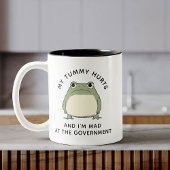Grappige Grumpy Toad Medewerker Trendy Quote Kanto Tweekleurige Koffiemok
