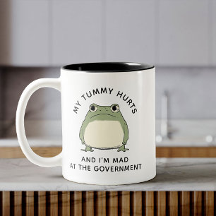 Grappige Grumpy Toad Medewerker Trendy Quote Kanto Tweekleurige Koffiemok