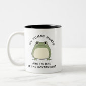 Grappige Grumpy Toad Medewerker Trendy Quote Kanto Tweekleurige Koffiemok (Links)