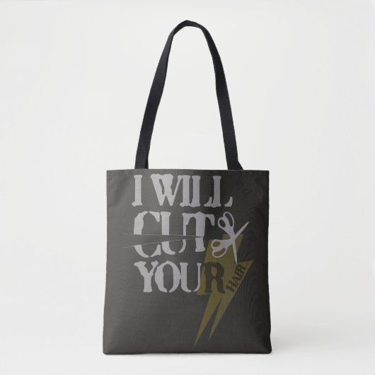 Grappige Grunge Hair Stylist Dresser Schaar Zwart Tote Bag (Voorkant)