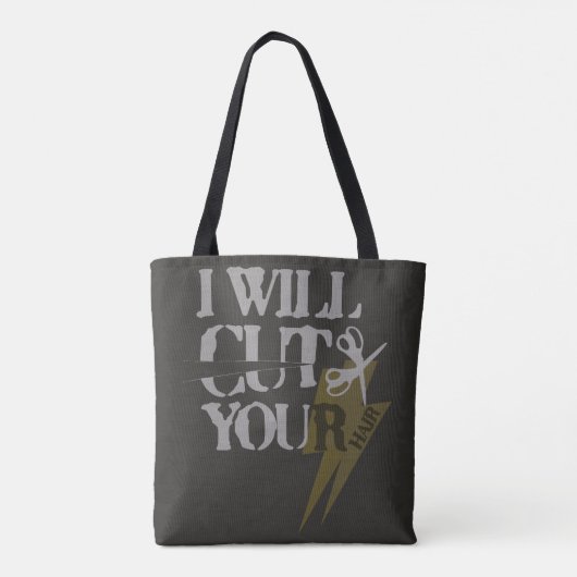Grappige Grunge Hair Stylist Dresser Schaar Zwart Tote Bag (Achterkant)