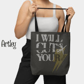 Grappige Grunge Hair Stylist Dresser Schaar Zwart Tote Bag