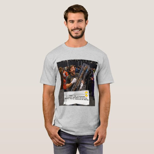 Grappige Gum Wrapper Grappen Comic Con T-Shirt (Voorkant volledig)