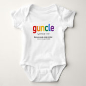 Grappige Guncle Definitie Regenboog Romper (Voorkant)