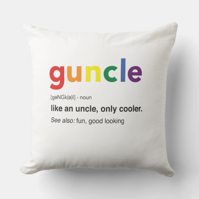 Grappige Guncle-definitieprint Kussen (Voorkant)