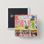 Grappige GunPlay Cartoon Vierkante Button 5,1 Cm (Voorkant /achterkant)