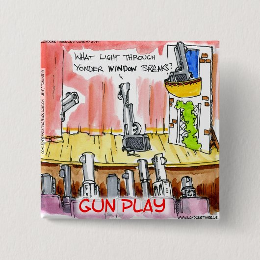 Grappige GunPlay Cartoon Vierkante Button 5,1 Cm (Voorkant)
