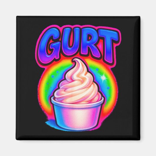 Grappige Gurt Brainrot Meme Yoghurt Gen Z Sla Jarg Magneet (Voorkant)