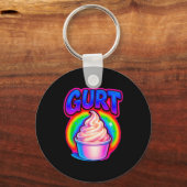 Grappige Gurt Brainrot Meme Yoghurt Gen Z Slaang G Sleutelhanger (Voorkant)