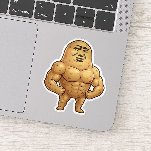 Grappige Gym Aardappel Sticker (Detail)