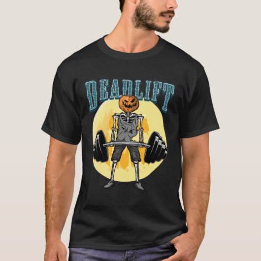 Grappige Gym Deadlift Skelet Gewicht Lifter Pullov T-shirt (Voorkant)