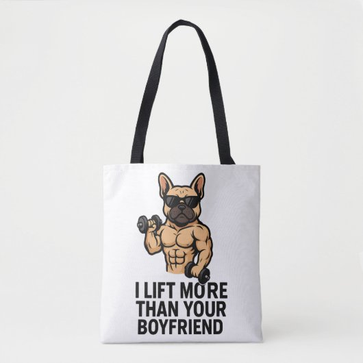 Grappige Gym Dog Tote Bag (Voorkant)