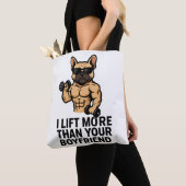 Grappige Gym Dog Tote Bag (Dichtbij)