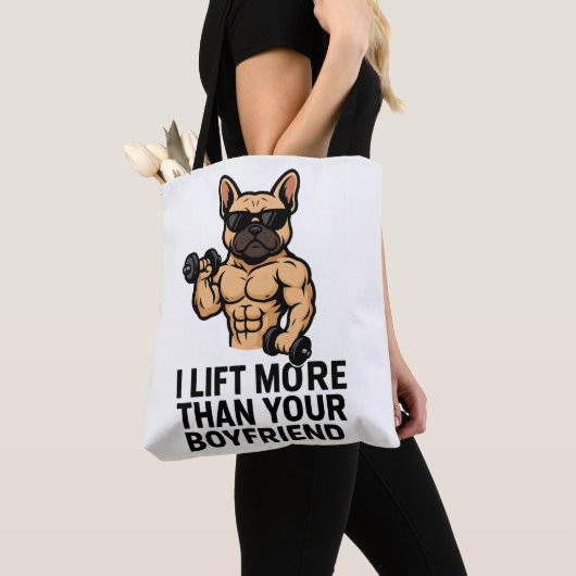 Grappige Gym Dog Tote Bag (Dichtbij)