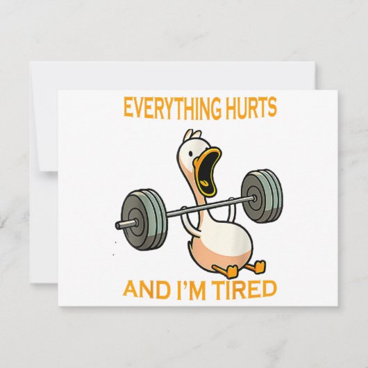 Grappige gym eend citeren alles doet pijn en ik be (Voorkant)