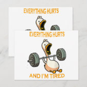 Grappige gym eend citeren alles doet pijn en ik be (Voorkant / Achterkant)
