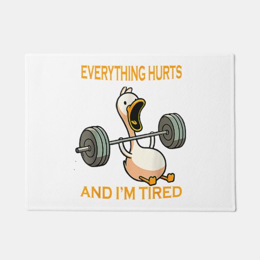 Grappige gym eend citeren alles doet pijn en ik be deurmat (Voorkant)