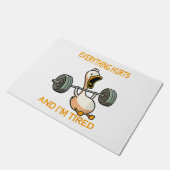 Grappige gym eend citeren alles doet pijn en ik be deurmat (Schuin)