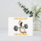Grappige gym eend citeren alles doet pijn en ik be feestdagenkaart (Staand voorkant)