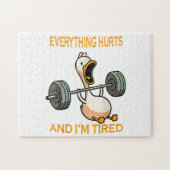 Grappige gym eend citeren alles doet pijn en ik be legpuzzel (Horizontaal)