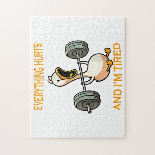 Grappige gym eend citeren alles doet pijn en ik be legpuzzel (Verticaal)