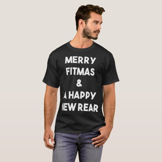 Grappige Gym Fitness Kerstmis Nieuwjaar Joke Shir T-shirt (Voorkant volledig)