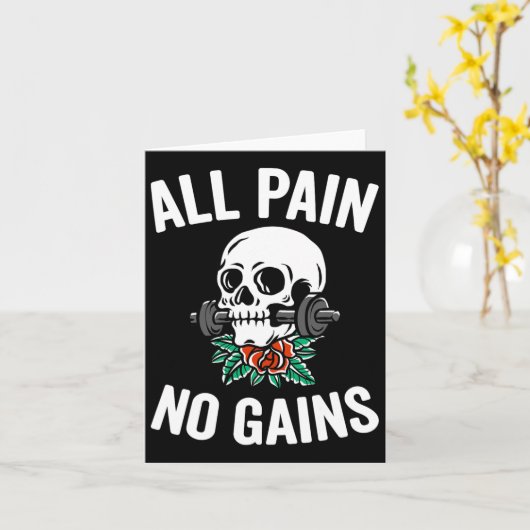 Grappige Gym Fitness Workout Parodie Alle Pijn Gee Kaart (Gele Bloem)