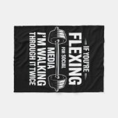 Grappige Gym Flexing Workout Bodybuilding 1 Fleece Deken (Voorkant (Horizontaal))