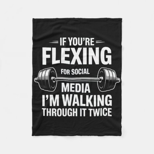 Grappige Gym Flexing Workout Bodybuilding 1 Fleece Deken (Voorkant)