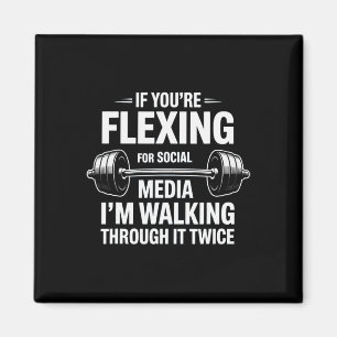 Grappige Gym Flexing Workout Bodybuilding 1 Magneet