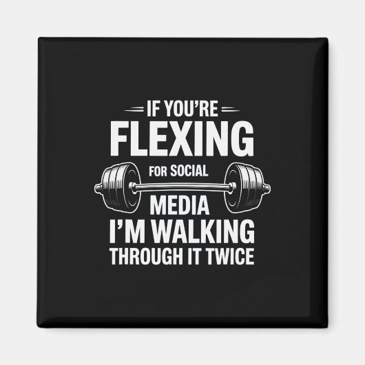 Grappige Gym Flexing Workout Bodybuilding 1 Magneet (Voorkant)