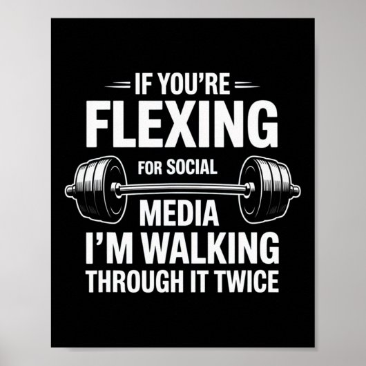 Grappige Gym Flexing Workout Bodybuilding 1 Poster (Voorkant)