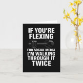 Grappige Gym Flexing Workout Bodybuilding 2 Kaart (Gele Bloem)
