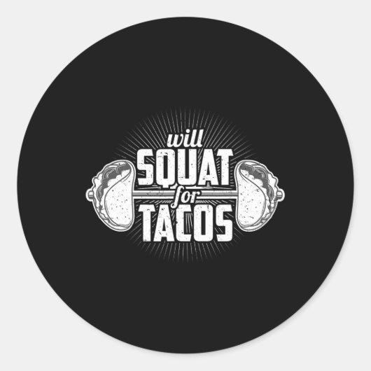 Grappige Gym Gewicht Lifting Bodybuilding Zal Squa Ronde Sticker (Voorkant)